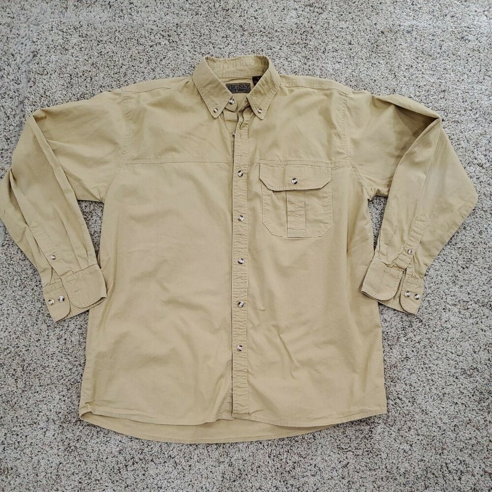 Big Sky Outfitters Long Sleeve Button Up Shirt Brown  Mens M Cotton